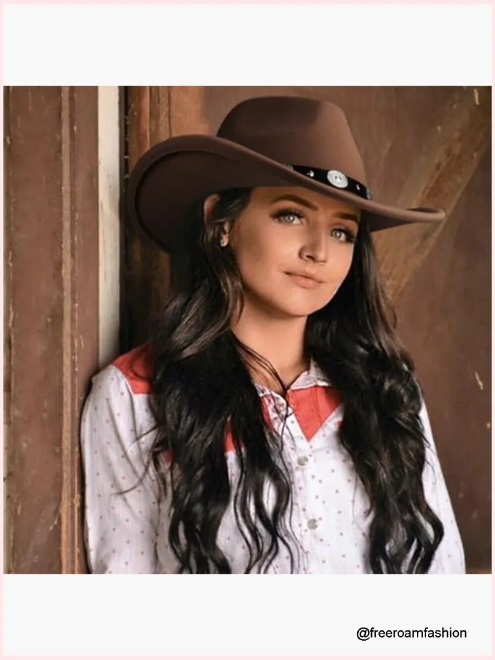 Classic Felt Wide Brim Cowboy Hat with Belt Buckle Unisex